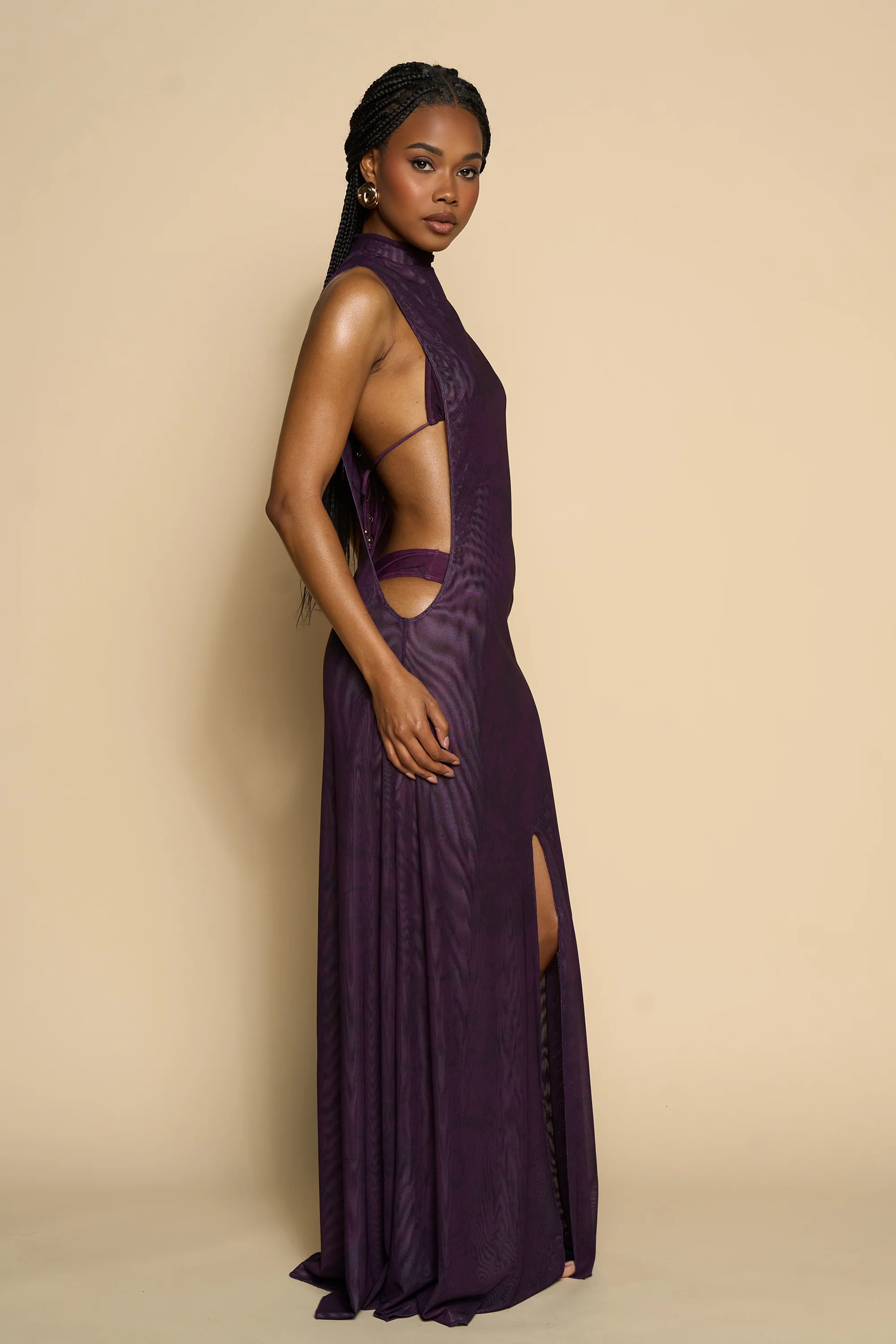 JUNNIE COVER UP DRESS-PLUM PRINT - Image 10