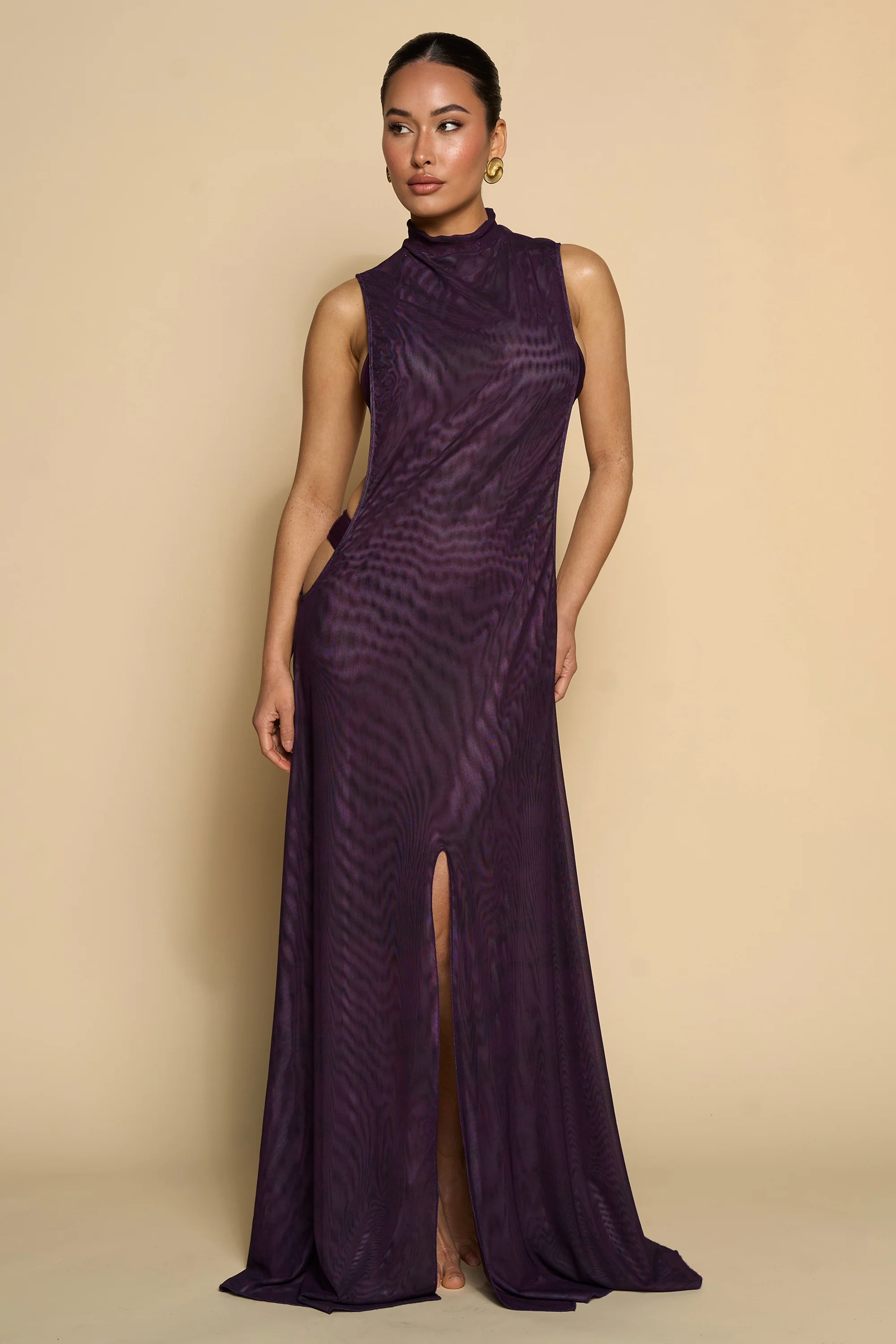 JUNNIE COVER UP DRESS-PLUM PRINT - Image 3