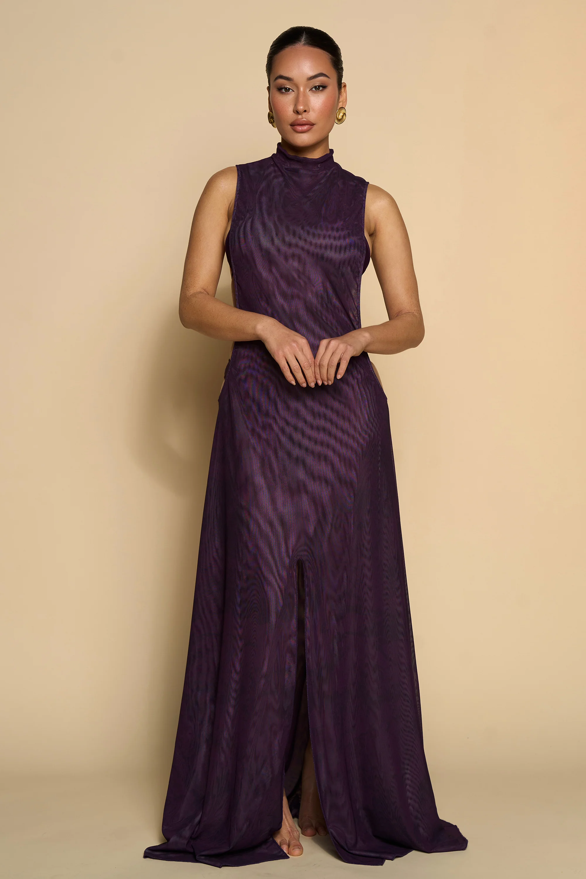 JUNNIE COVER UP DRESS-PLUM PRINT - Image 4