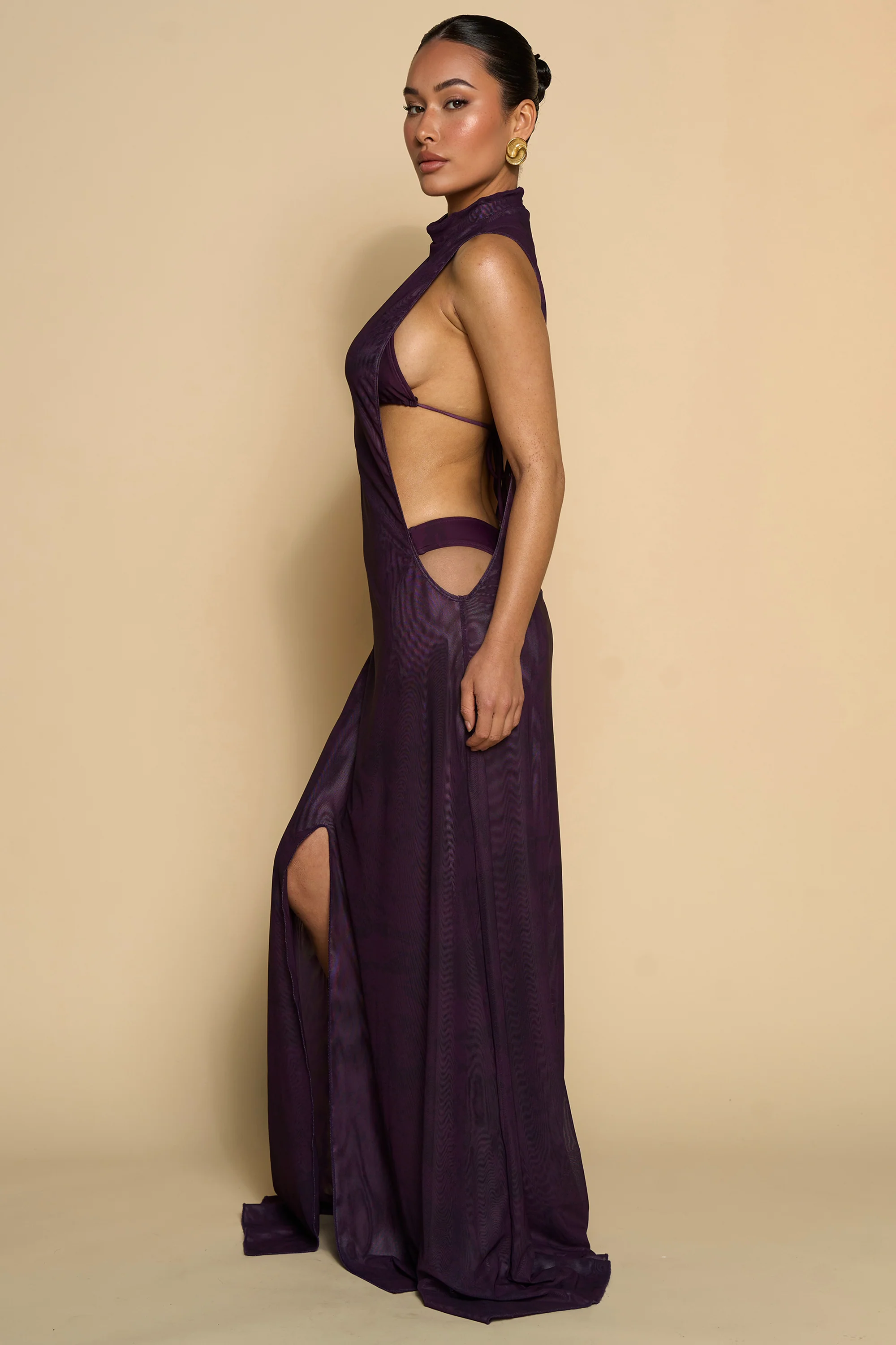 JUNNIE COVER UP DRESS-PLUM PRINT - Image 5