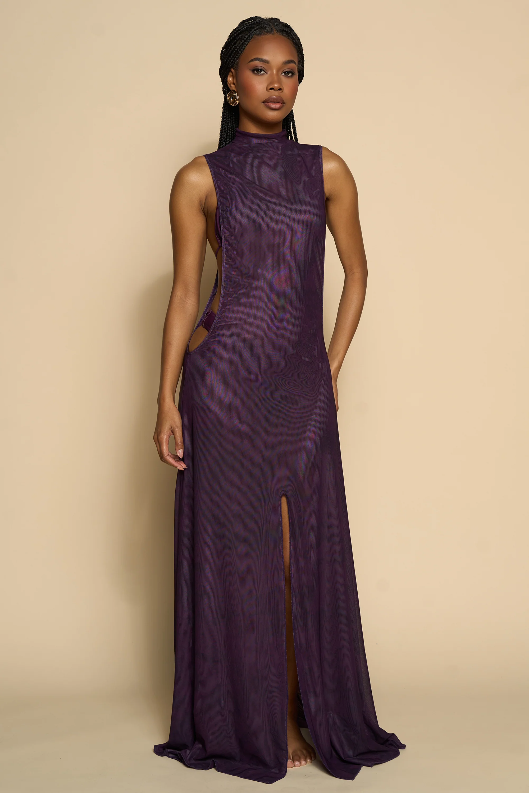 JUNNIE COVER UP DRESS-PLUM PRINT - Image 8